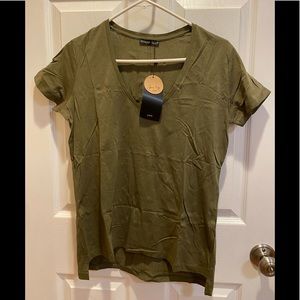 Zara Olive V Neck T-shirt